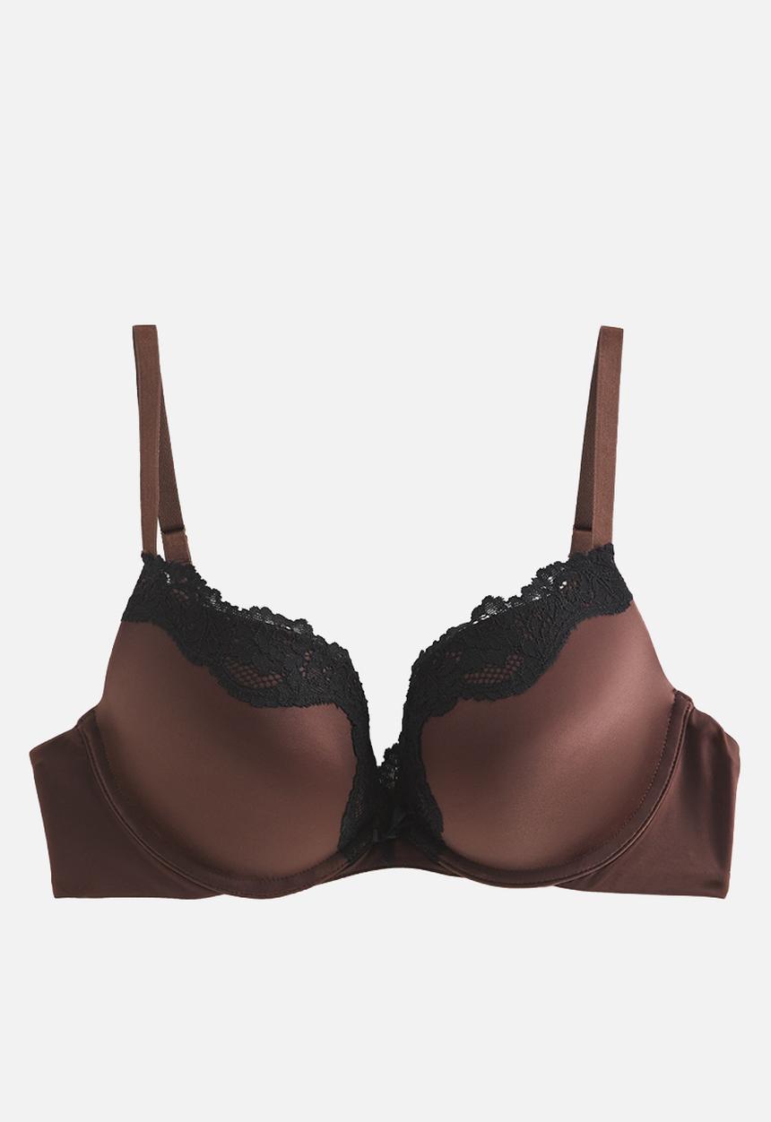 New Look - Satin & lace plunge  - 27 dark brown