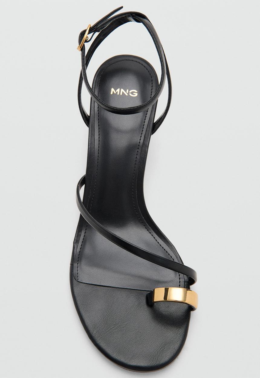MANGO - Niza open toe ankle strap - black