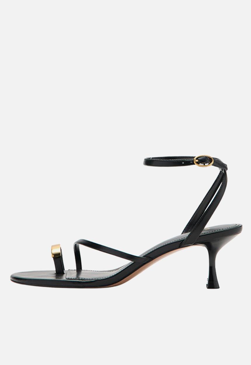 MANGO - Niza open toe ankle strap - black