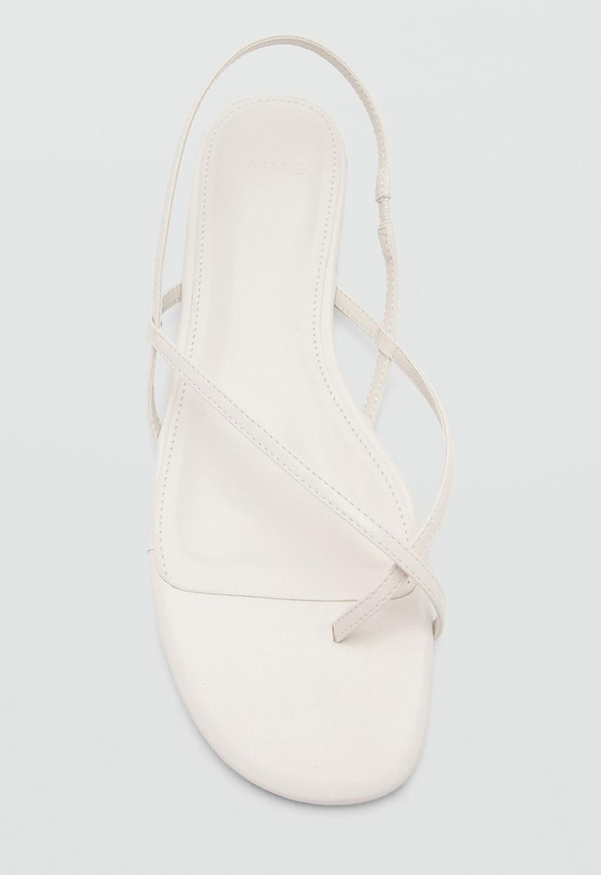 MANGO - Snake toe post ankle strap - light beige