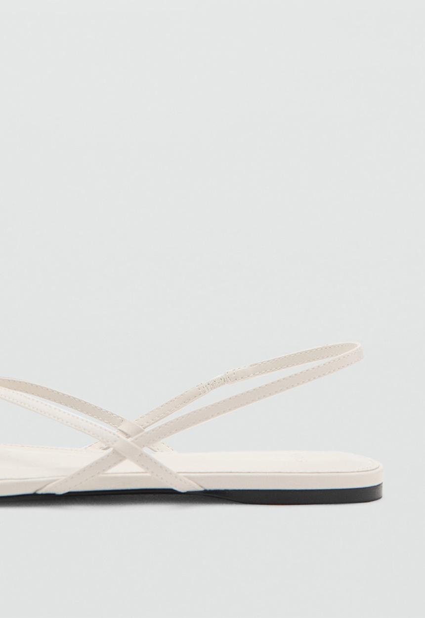 MANGO - Snake toe post ankle strap - light beige