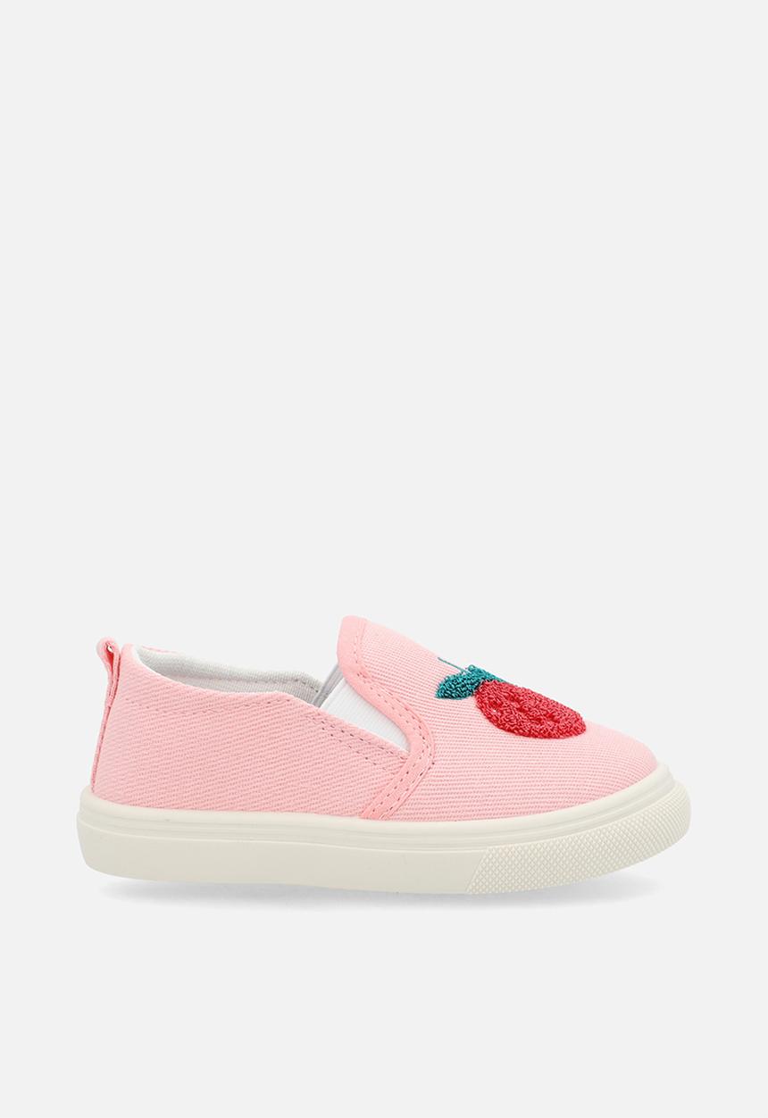 Pop Candy - Tufted strawberry slip-on sneakers - pink