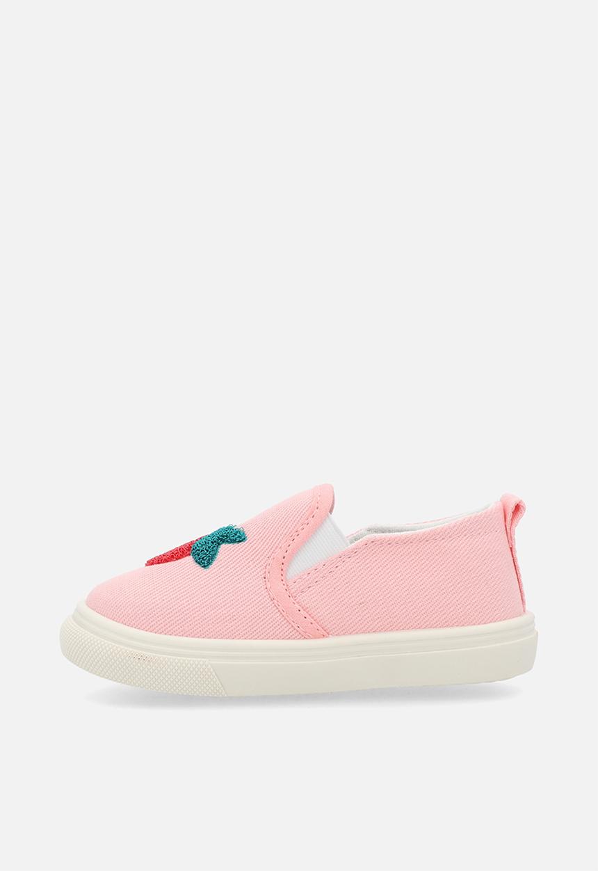 Pop Candy - Tufted strawberry slip-on sneakers - pink