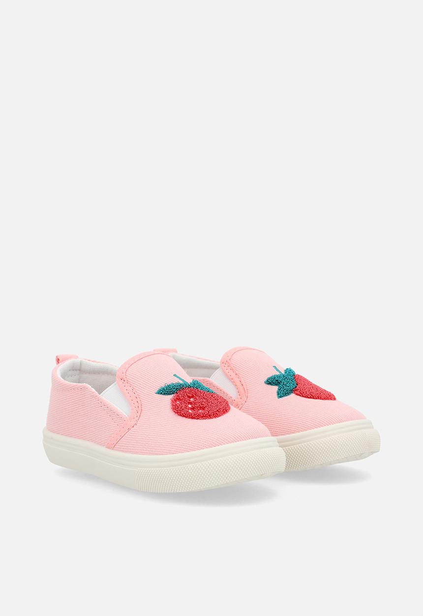 Pop Candy - Tufted strawberry slip-on sneakers - pink