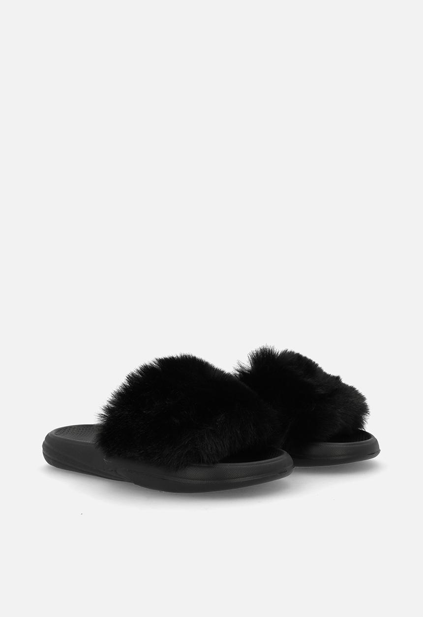 Pop Candy - Fluffy slides - black