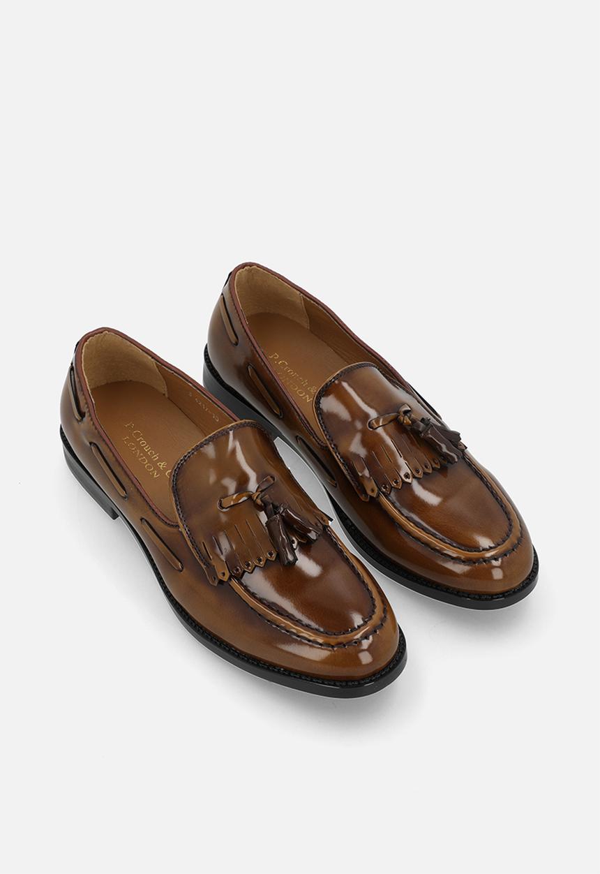 PC - Crouch Hi-shine kiltie trim loafer - tan