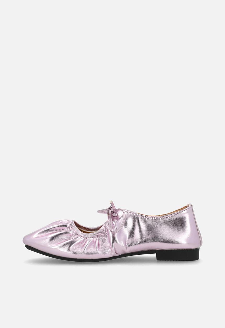 Pop Candy - Ruched ballets flats - metallic pink