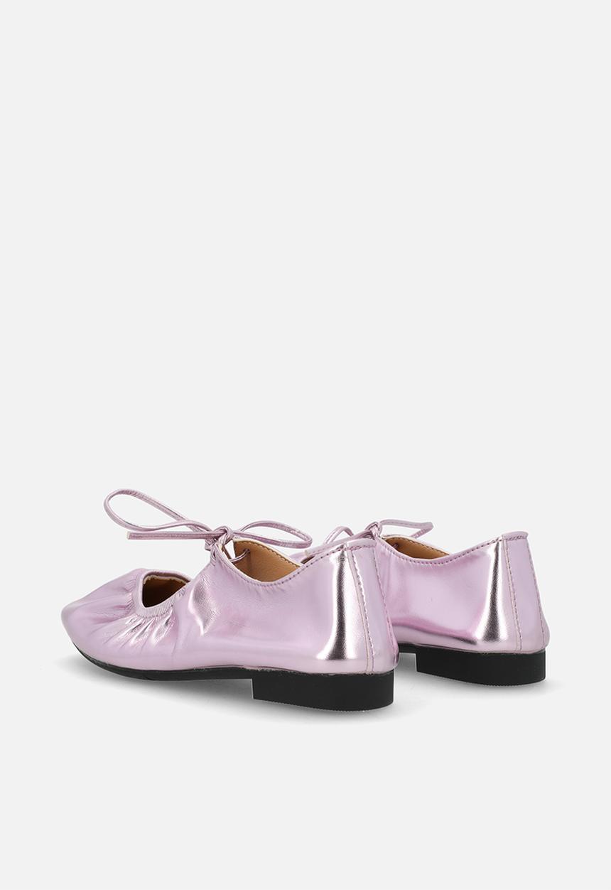 Pop Candy - Ruched ballets flats - metallic pink