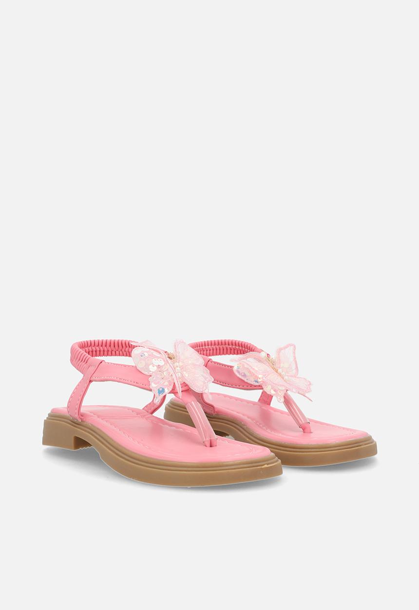 Pop Candy - Butterlfy lace detail sandal - pink