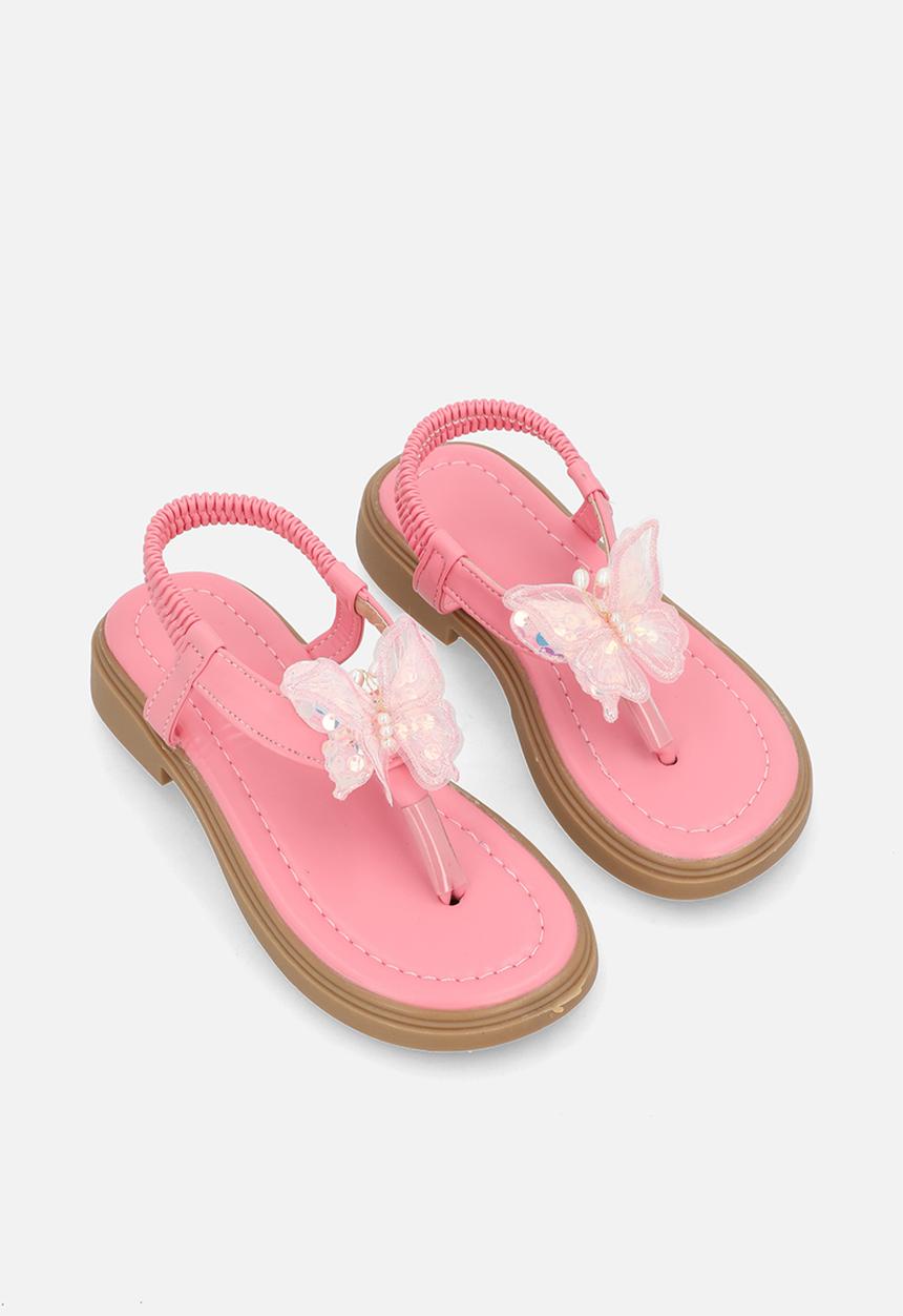 Pop Candy - Butterlfy lace detail sandal - pink
