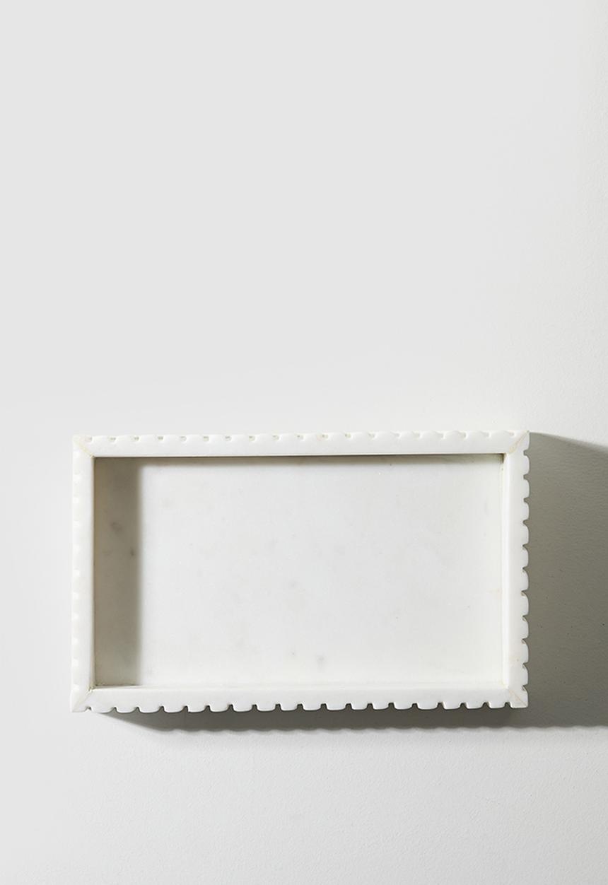 Sixth Floor - Ribbed Décor Tray - White