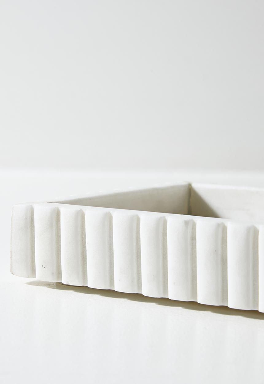 Sixth Floor - Ribbed Décor Tray - White