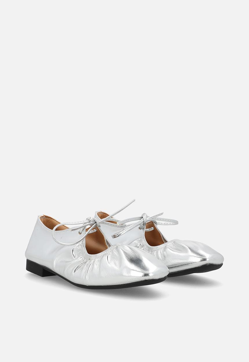 Pop Candy - Ruched ballets flats - silver