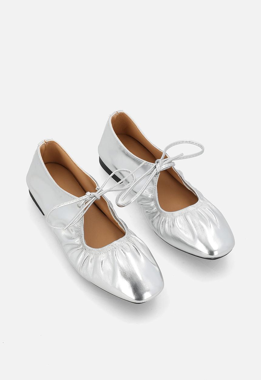 Pop Candy - Ruched ballets flats - silver