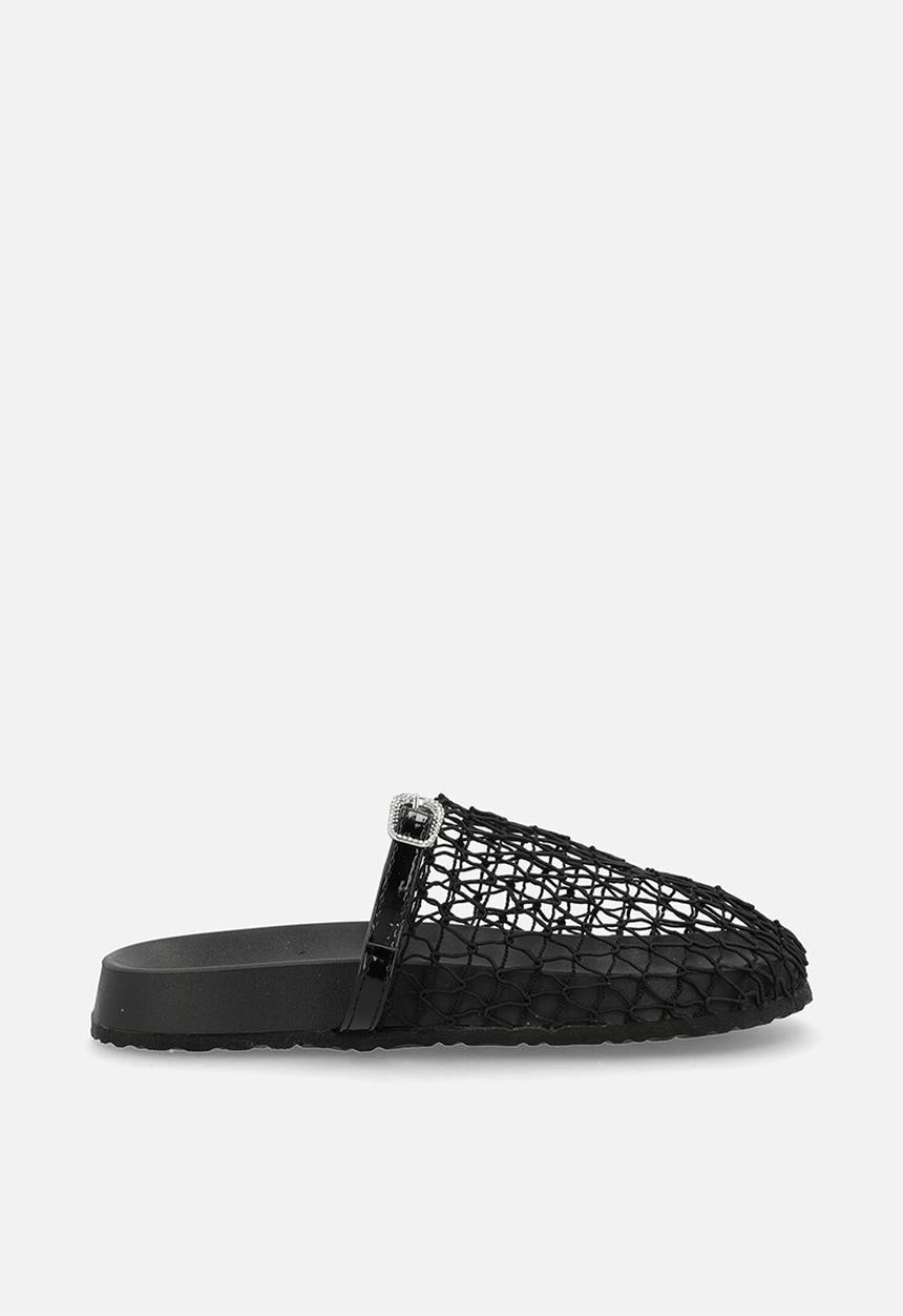 Pop Candy - Fishnet mesh mules - black