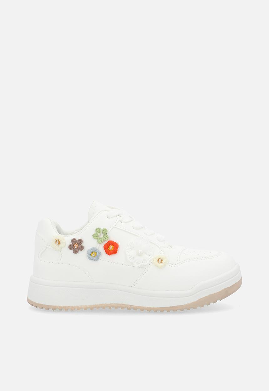 Pop Candy - Floral applique sneakers - white