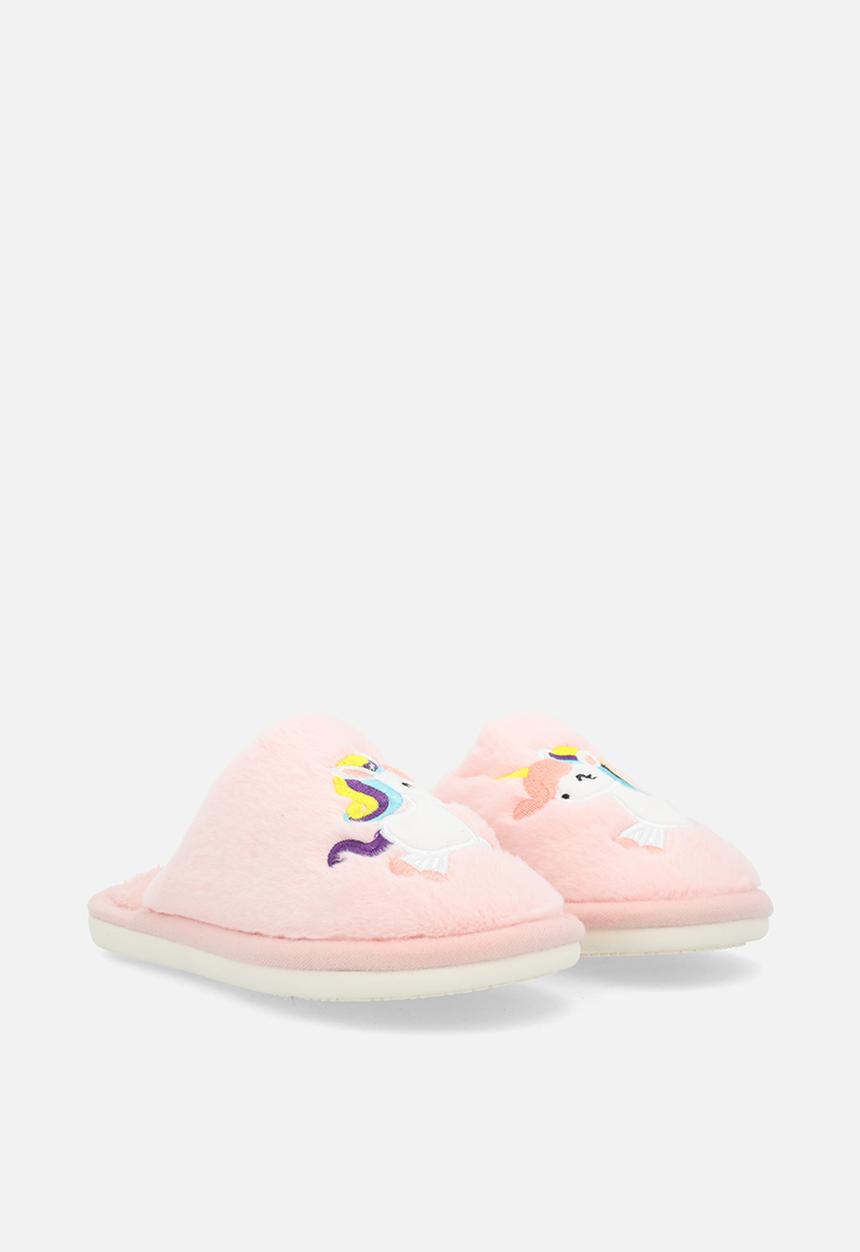 Pop Candy - Embroidered pony slippers - pink