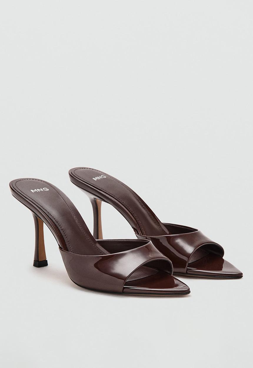 MANGO - Pepybom open toe mule - dark brown