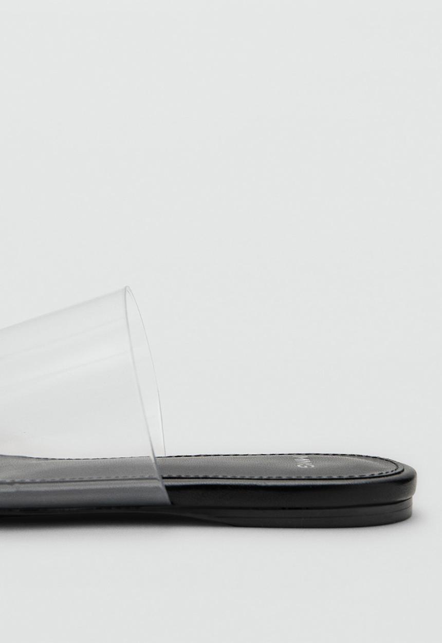 MANGO - Drop toe post slide - black
