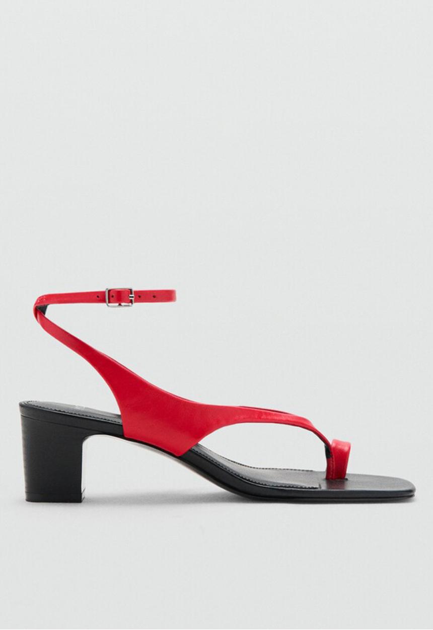 MANGO - Lolita open toe ankle strap - red