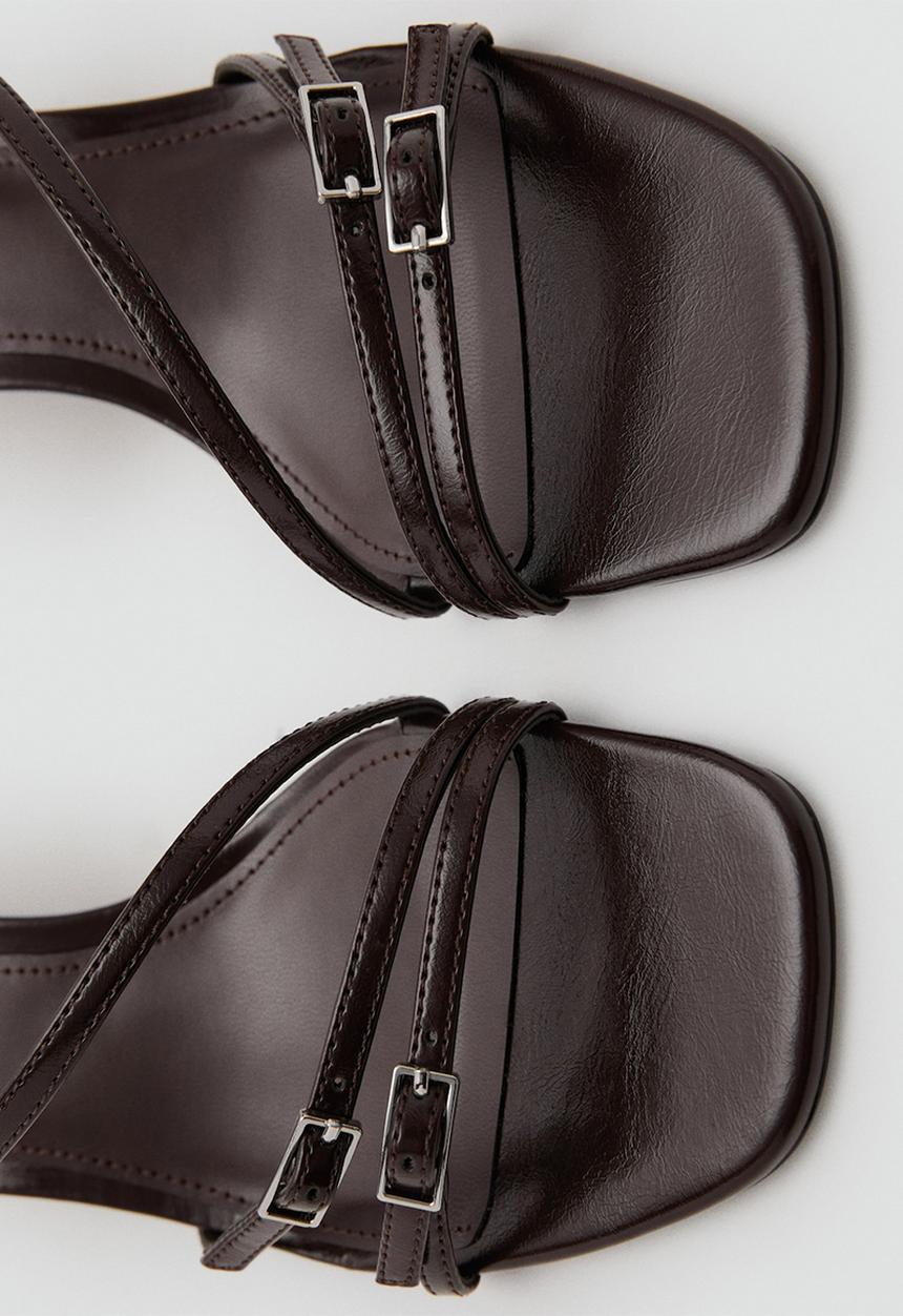 MANGO - Samba open toe slingback - dark brown