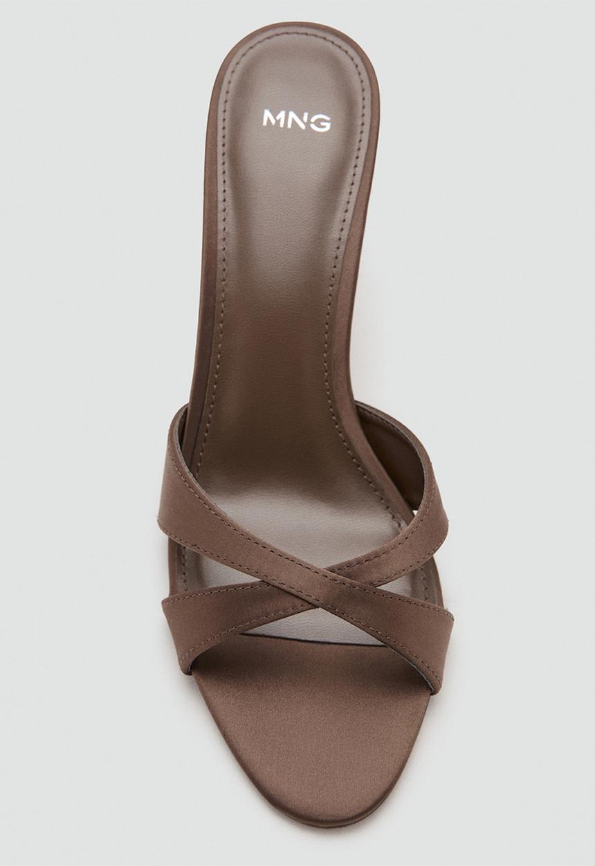 MANGO - Angel open toe mule - dark brown
