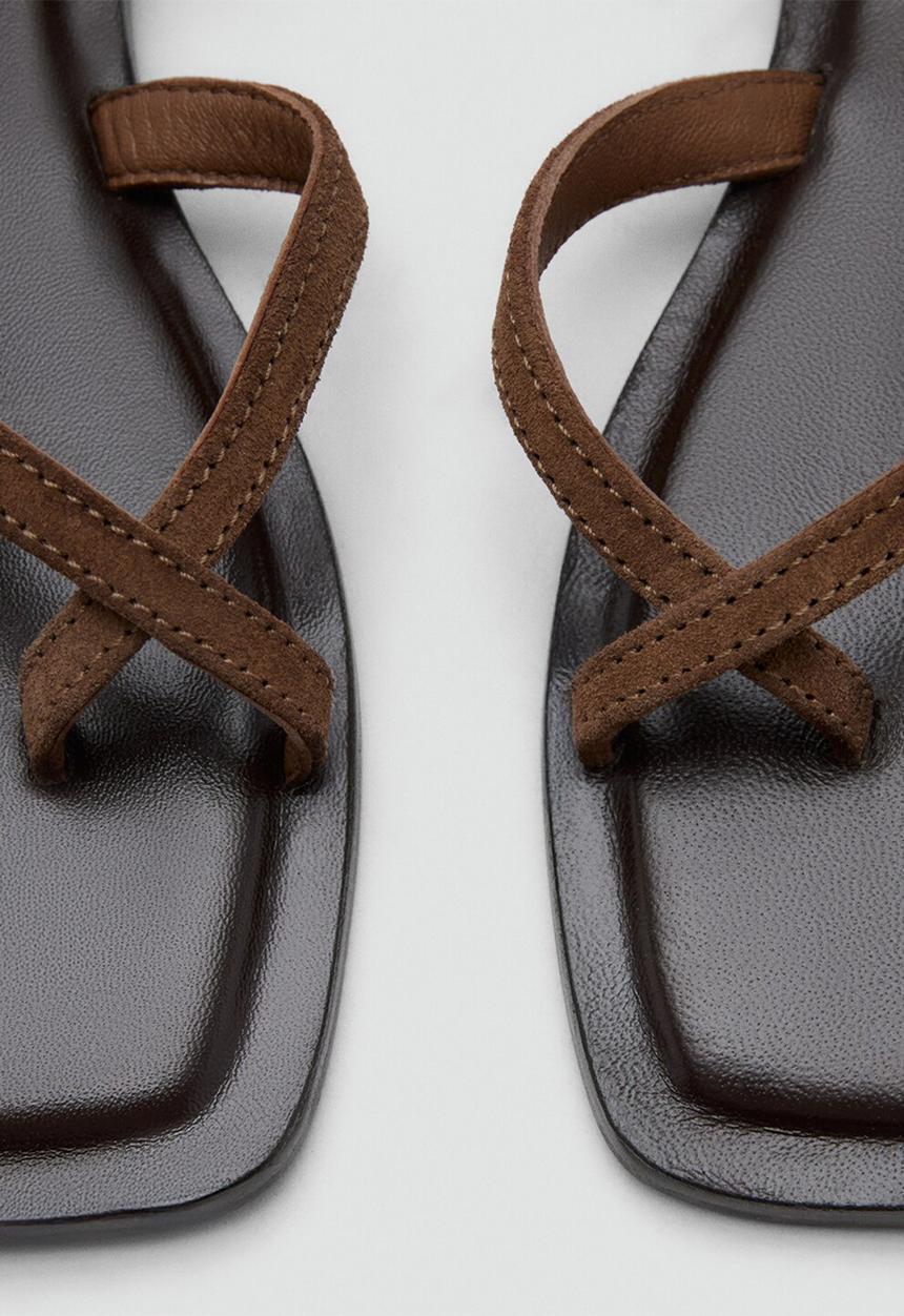 MANGO - Sophie toe post ankle strap - light/pastel brown