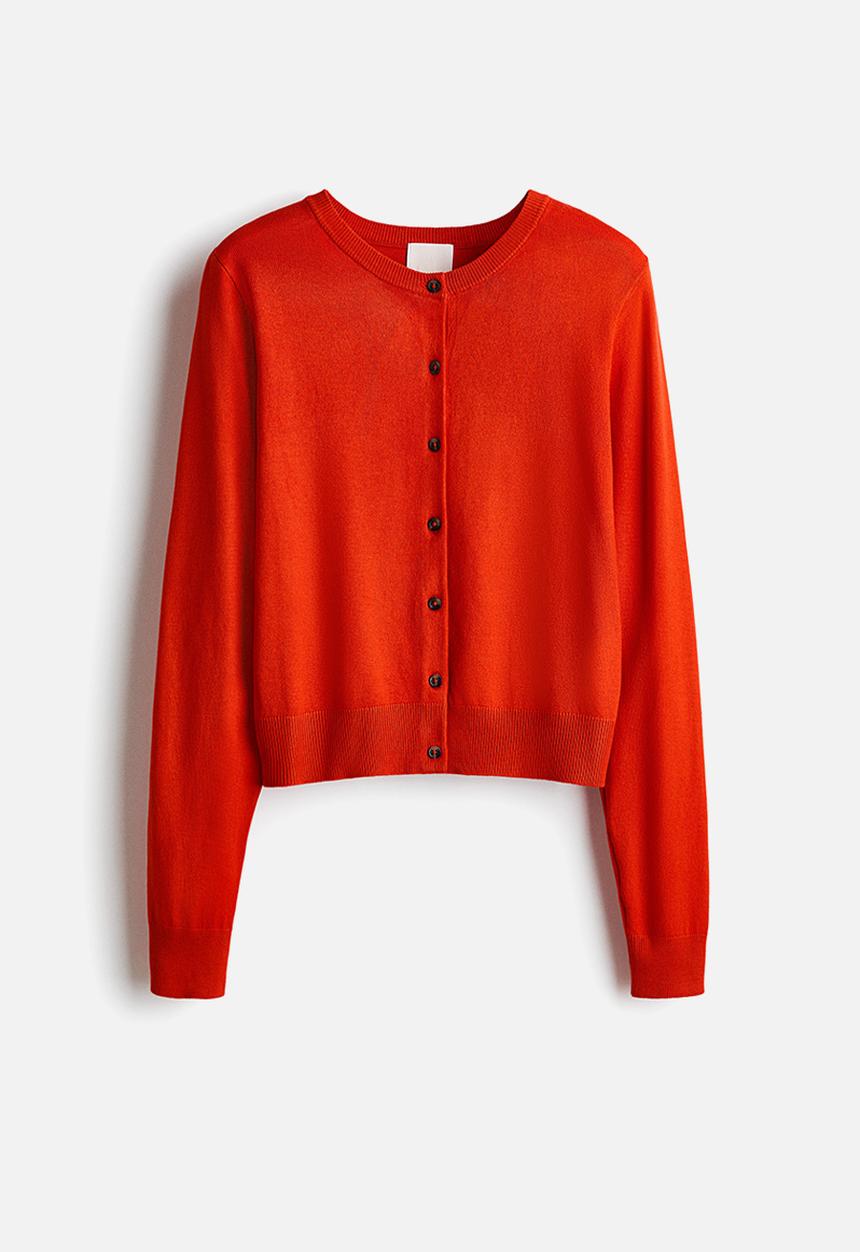 H&M - Fine-knit cardigan - bright orange