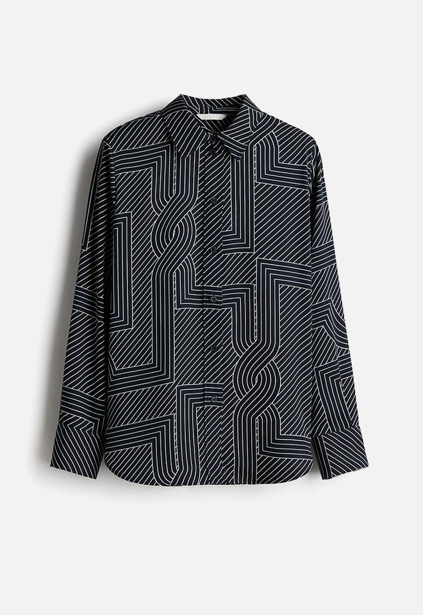 H&M - Shirt - navy blue/patterned