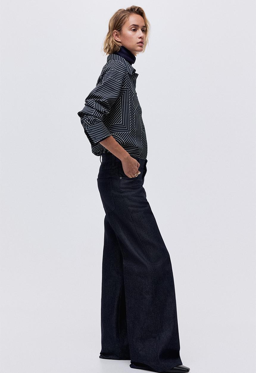 H&M - Shirt - navy blue/patterned