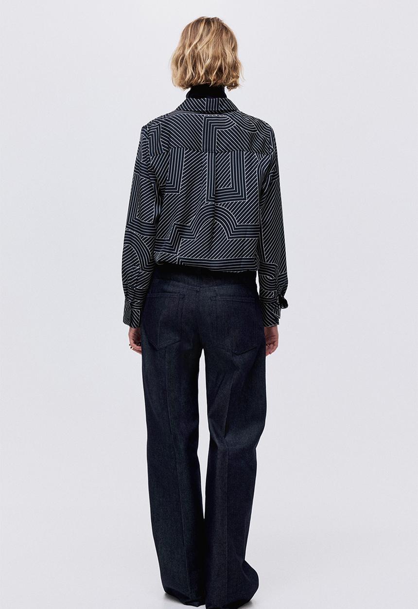 H&M - Shirt - navy blue/patterned