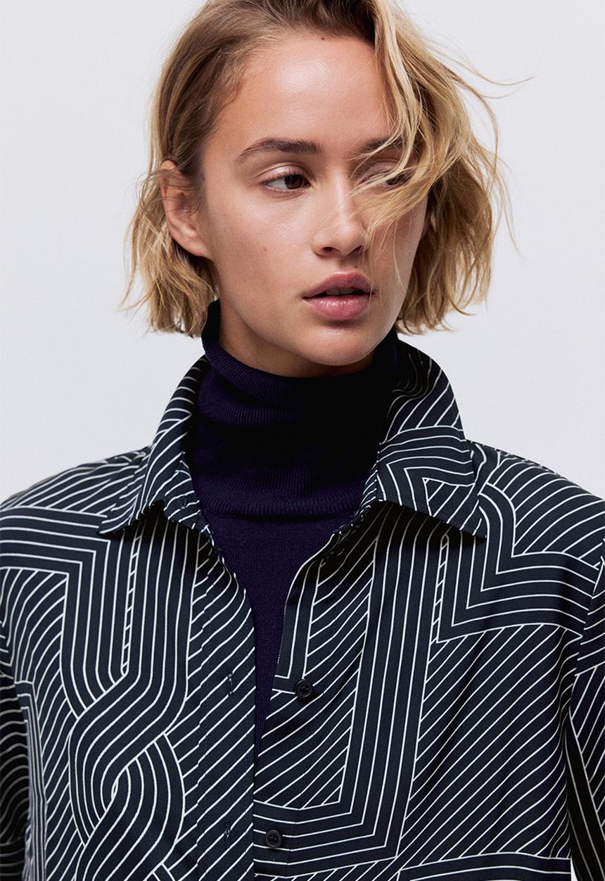 H&M - Shirt - navy blue/patterned
