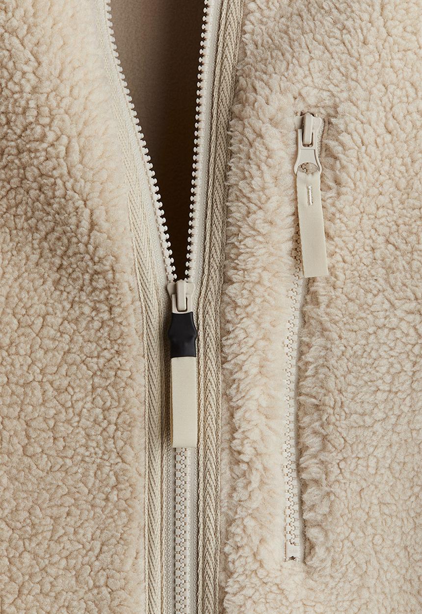 H&M - Regular fit teddy sports jacket - beige