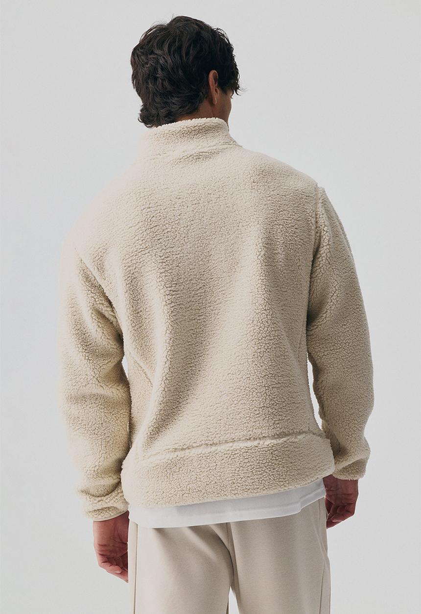 H&M - Regular fit teddy sports jacket - beige