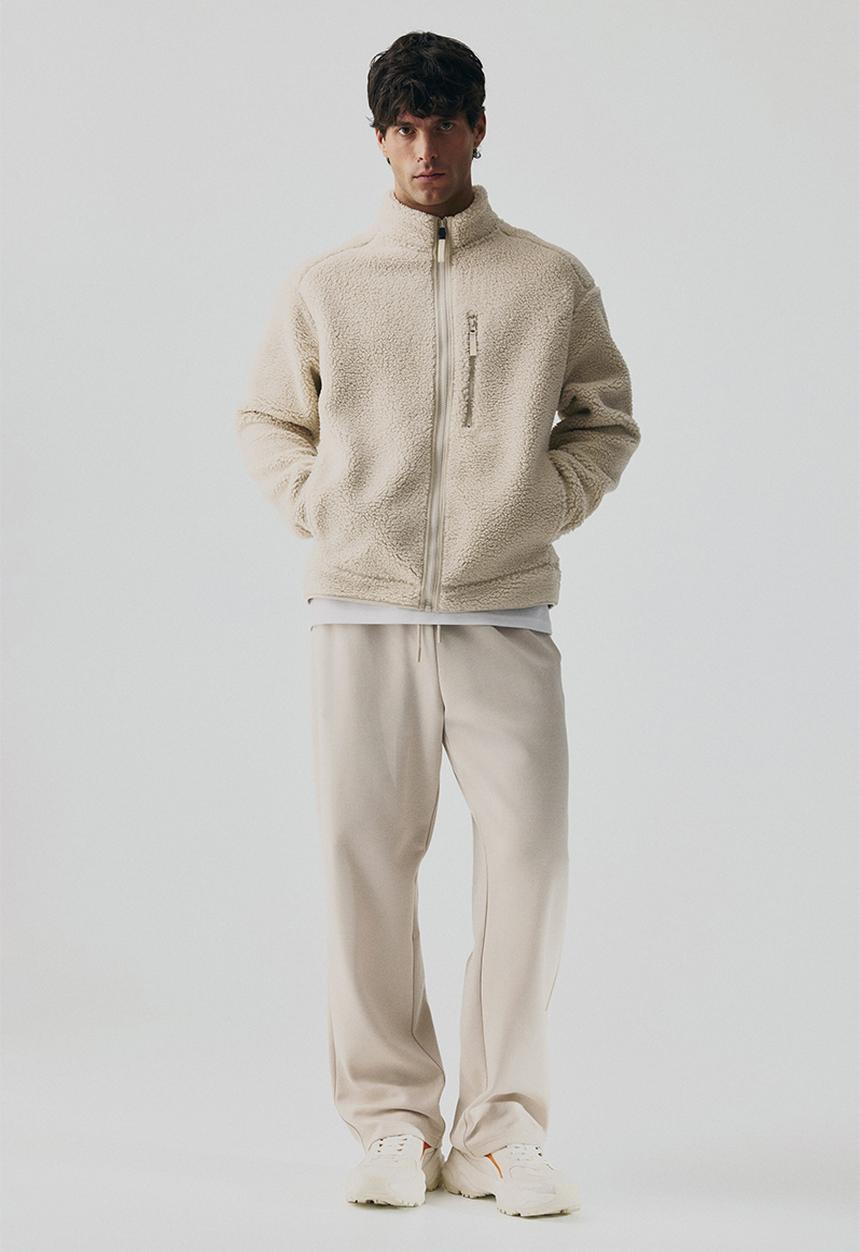 H&M - Regular fit teddy sports jacket - beige