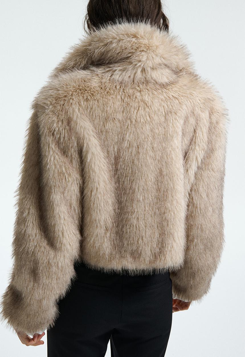 H&M - Cropped fluffy jacket - beige