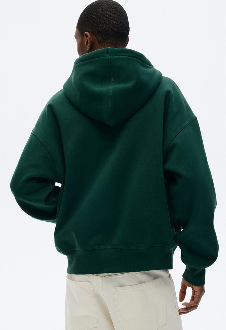 H&M - Oversized fit zip-through hoodie - dark green