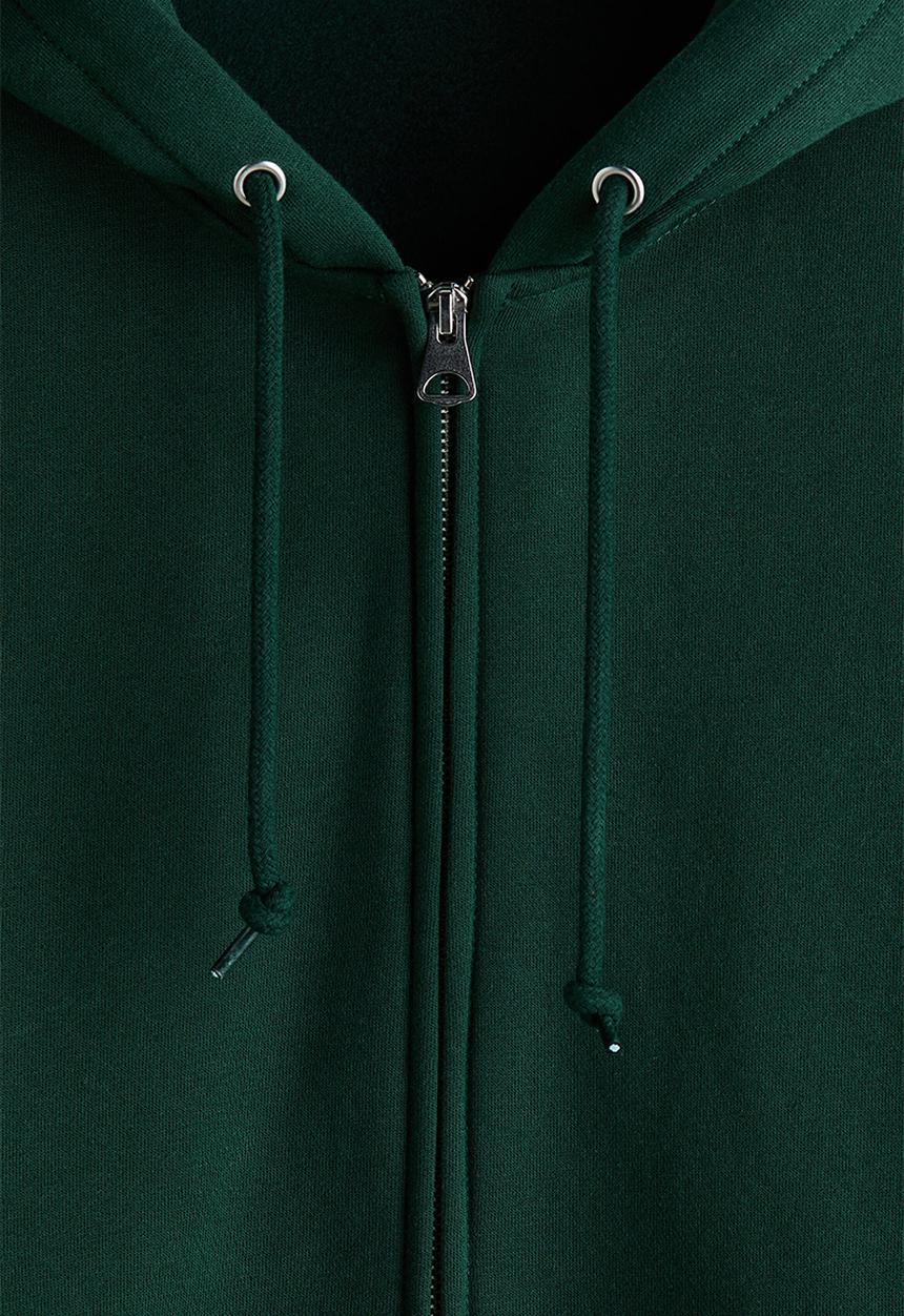 H&M - Oversized fit zip-through hoodie - dark green