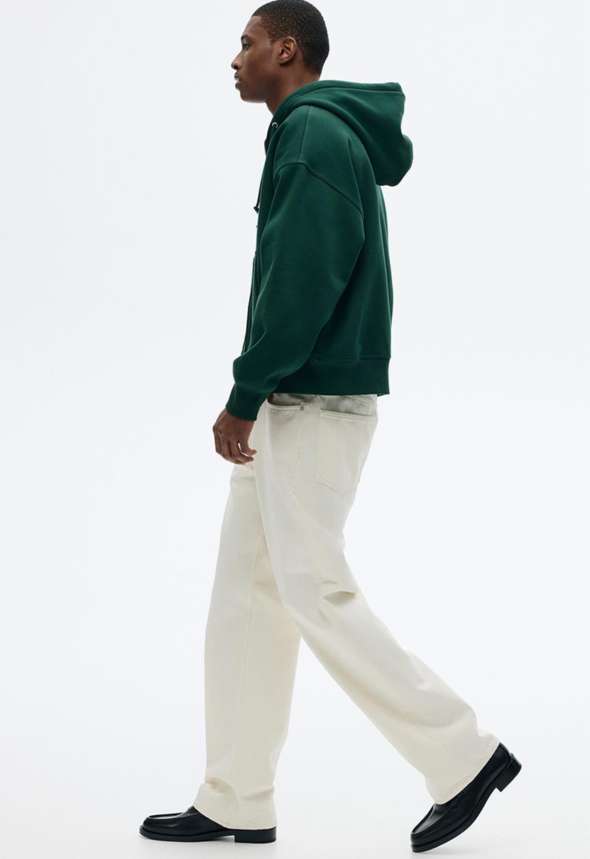 H&M - Oversized fit zip-through hoodie - dark green