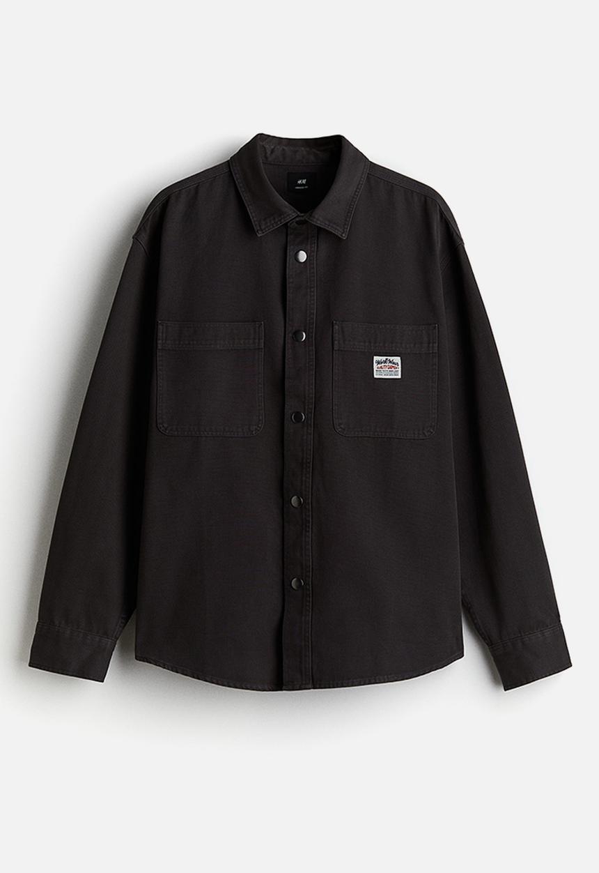 H&M - Oversized fit canvas overshirt - dark grey