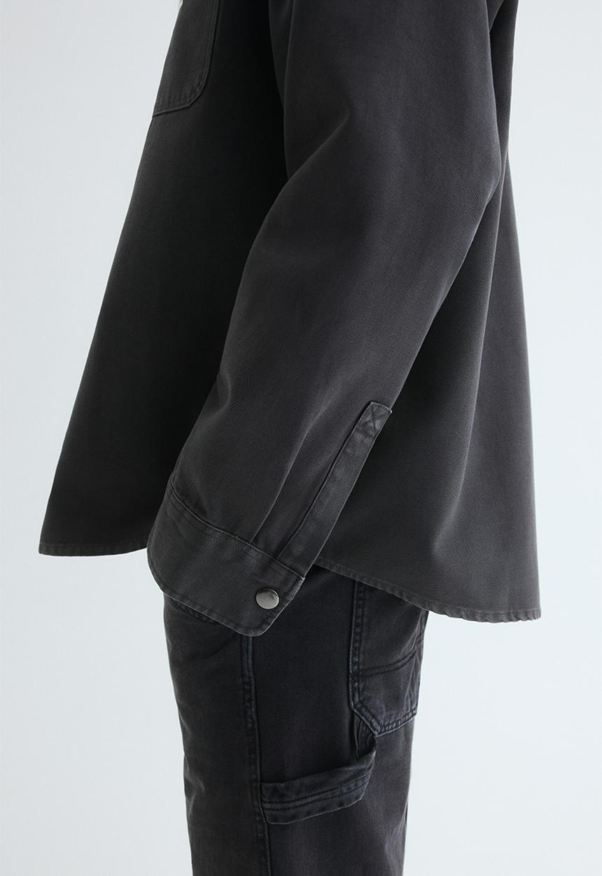 H&M - Oversized fit canvas overshirt - dark grey