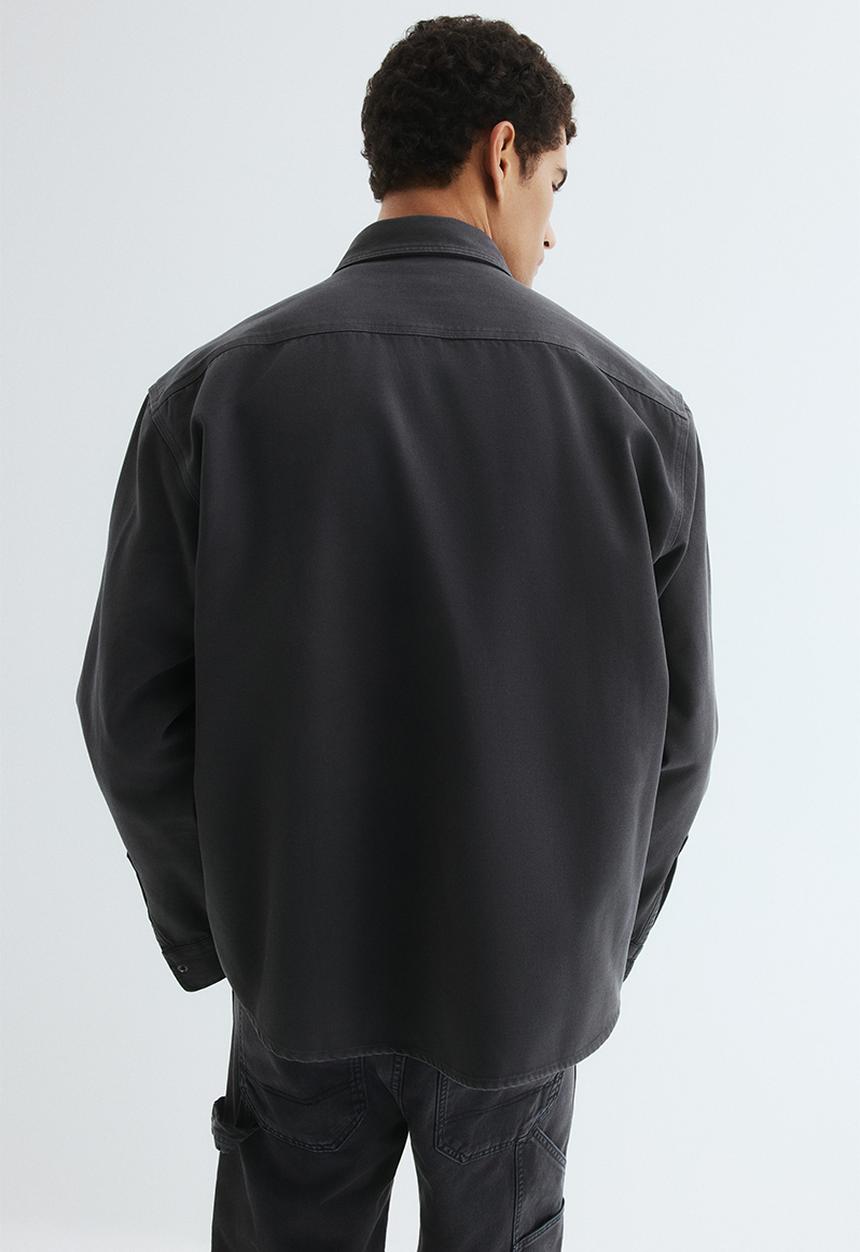 H&M - Oversized fit canvas overshirt - dark grey