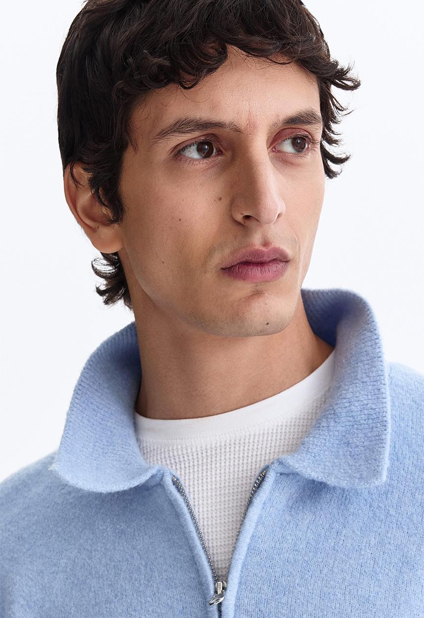 H&M - Regular fit zip-top jumper - light blue