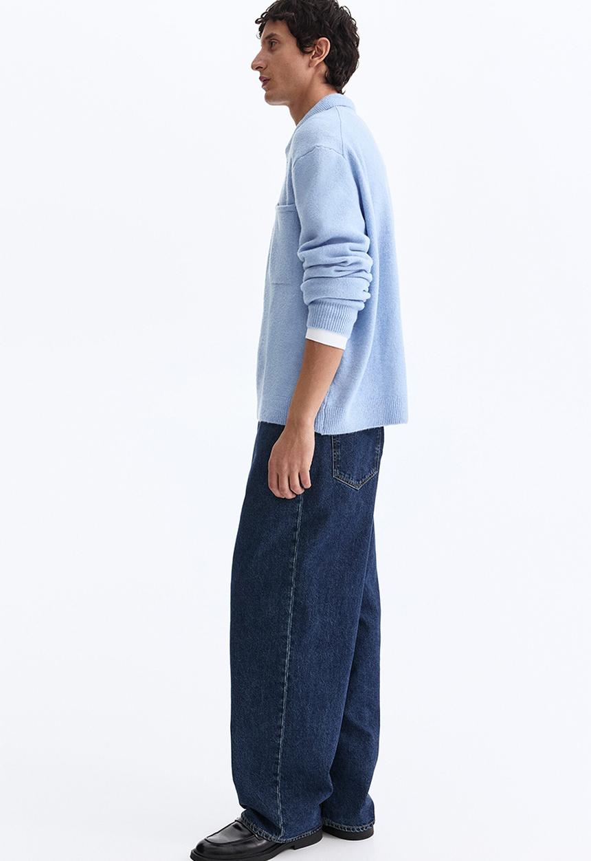 H&M - Regular fit zip-top jumper - light blue