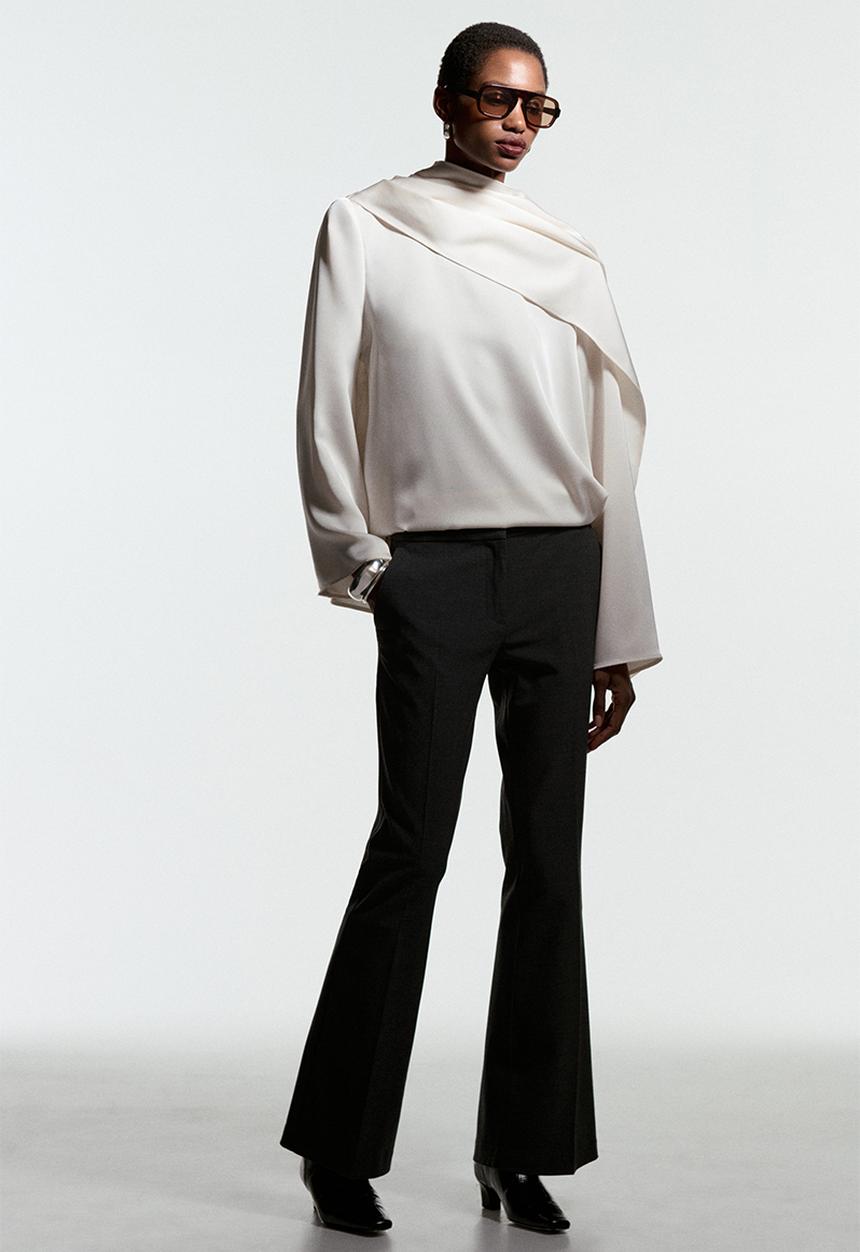 H&M - Flared tailored trousers - charcoal grey