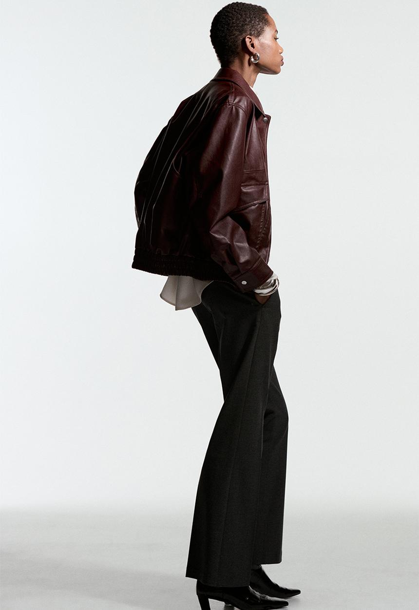 H&M - Flared tailored trousers - charcoal grey