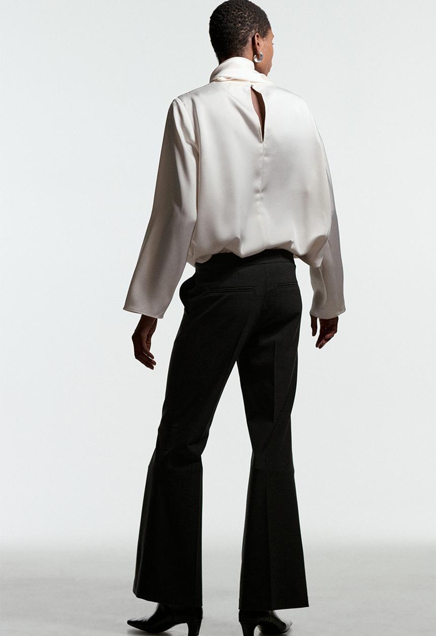 H&M - Flared tailored trousers - charcoal grey
