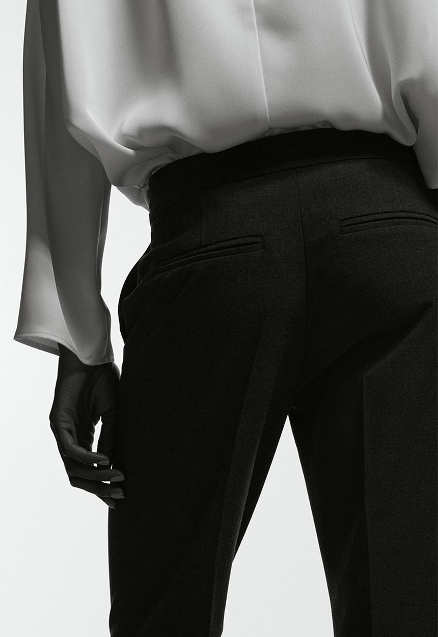 H&M - Flared tailored trousers - charcoal grey