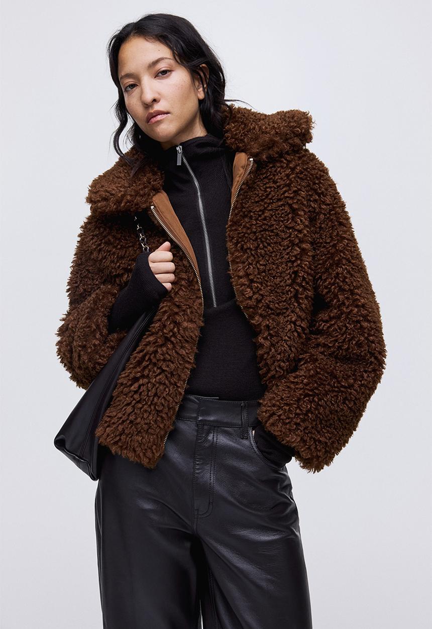 H&M - Teddy jacket - dark brown