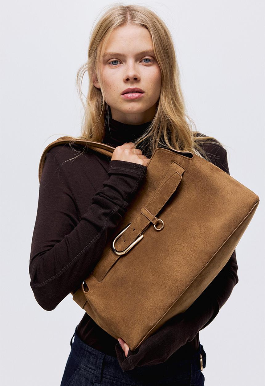 H&M - Strap-detail tote bag - brown